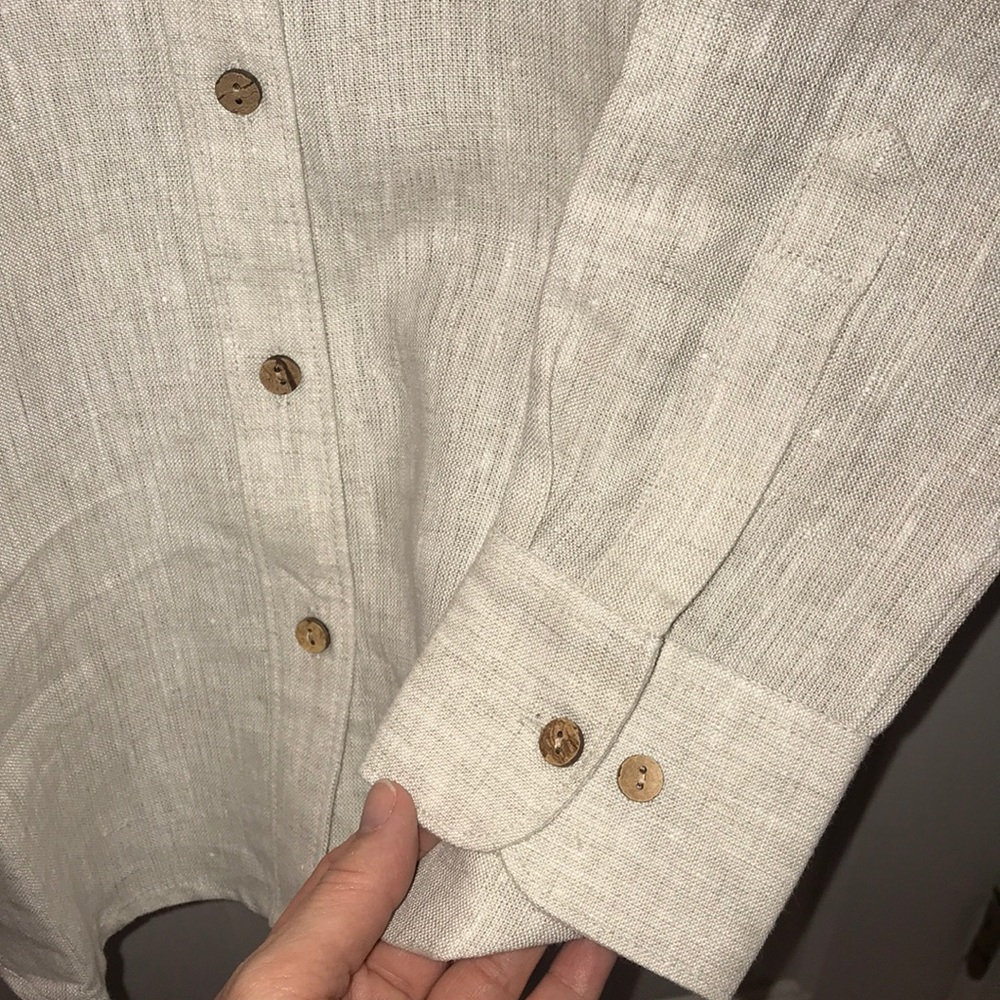 Boston Proper Linen Button Down - Picture 4 of 5